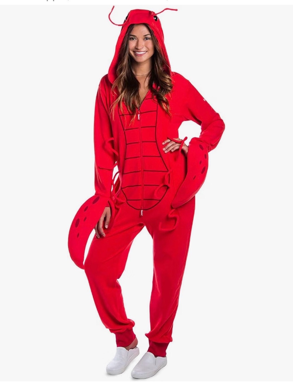 Tipsy Elves Red Lobster Onesie Jumpsuit - Cozy Women's Costume XL